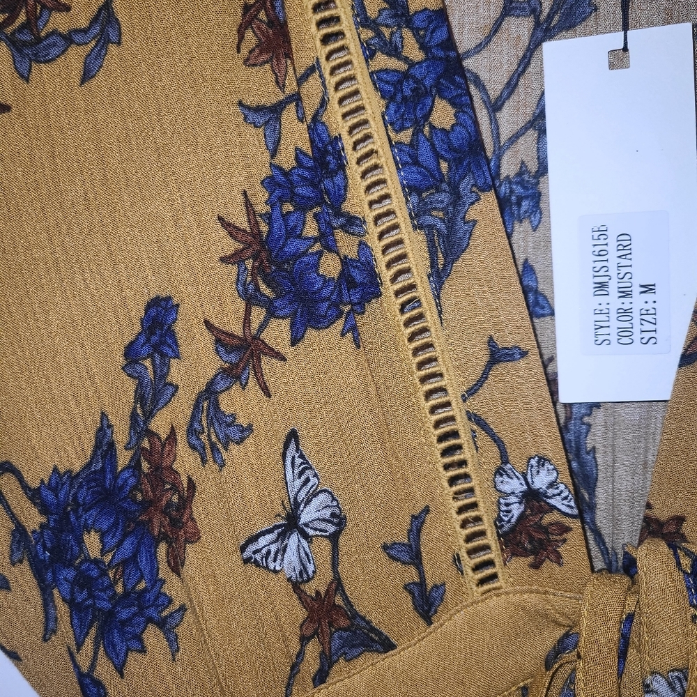 The Palms Floral Raxi [mustard]